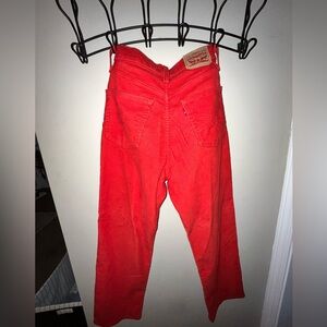 Red ribcage Levi’s jeans